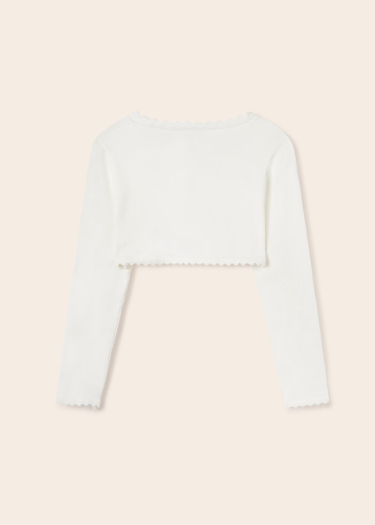 Mayoral Junior Basic Knit Bolero Cardigan _Off White 332 - 93 - NorthGirls