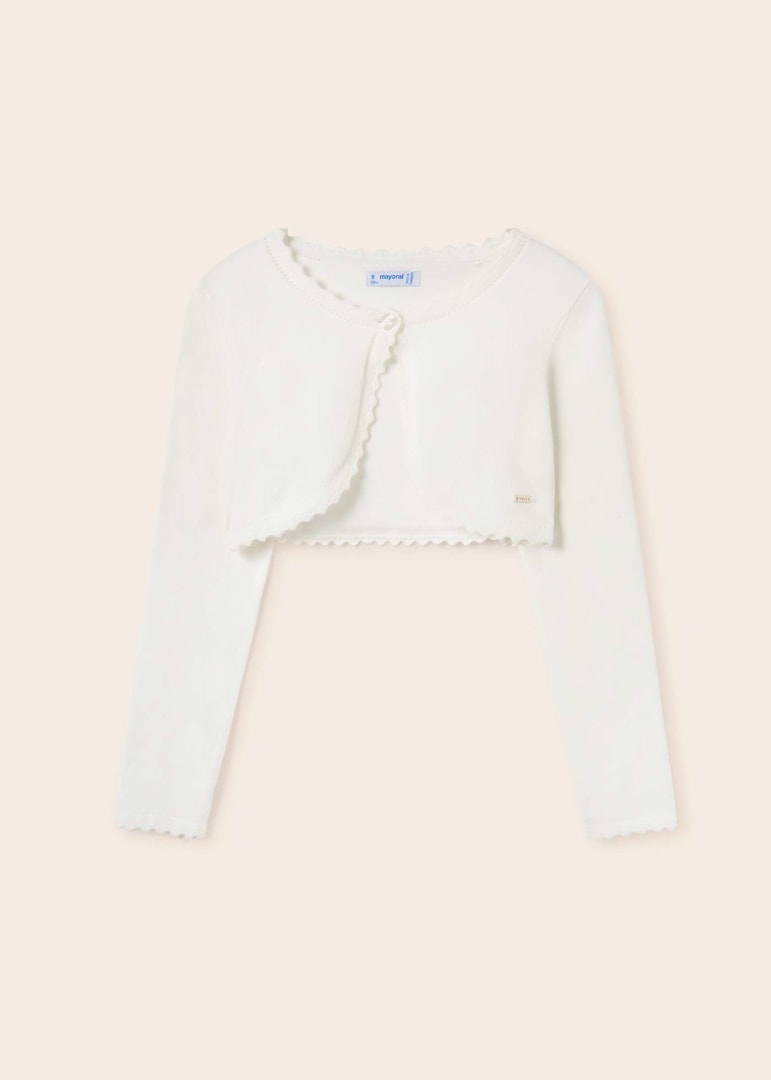 Mayoral Junior Basic Knit Bolero Cardigan _Off White 332 - 93 - NorthGirls
