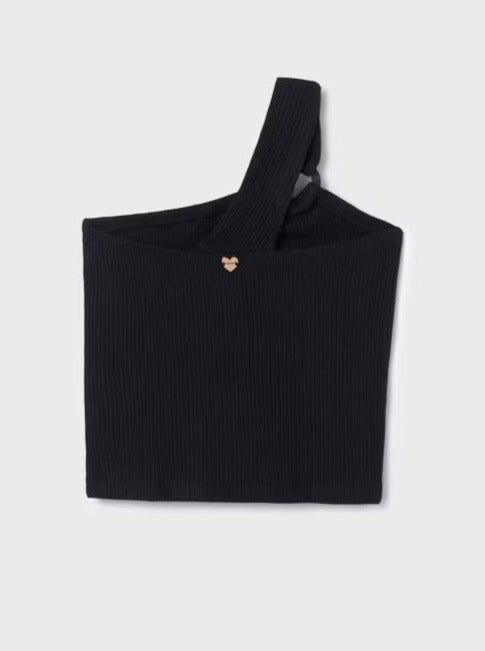 Mayoral Junior Black Ribbed Jersey Blouse_ 6017 - 61 - NorthGirls