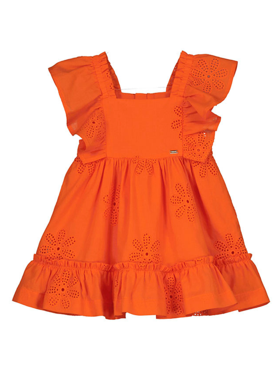 Mayoral Baby Orange Embroidered Dress