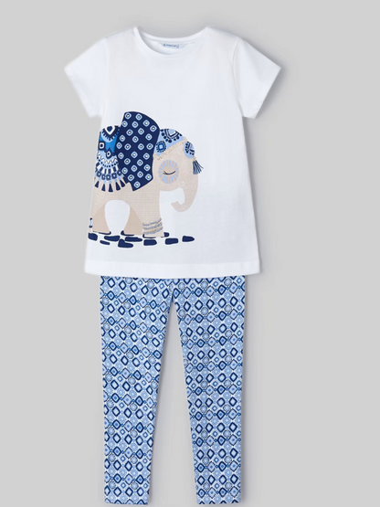 Mayoral Mini Elephant Short Sleeve T-Shirt with Leggings Set_ 3711-14