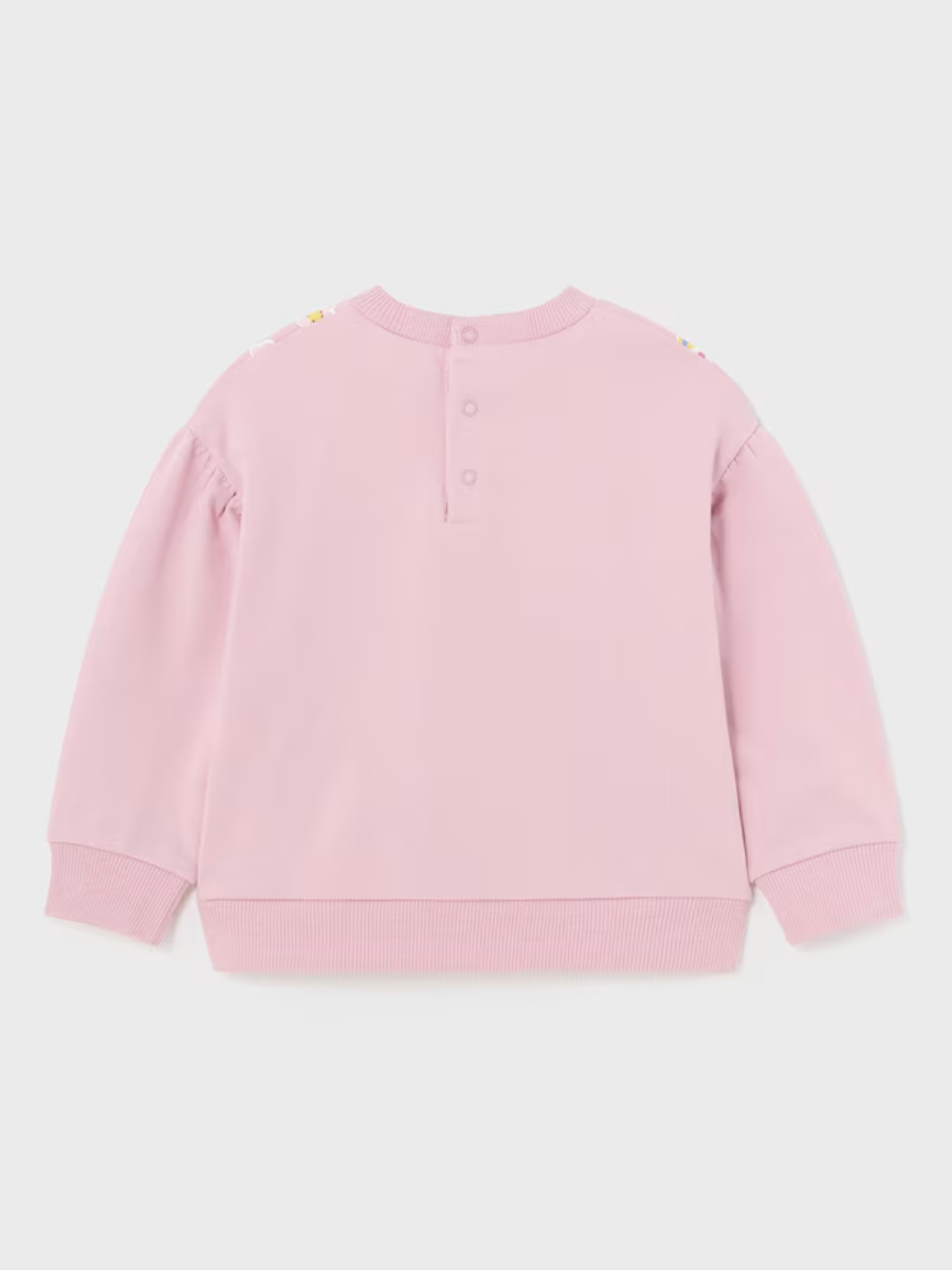 Mayoral Baby Pink Floral Fleece SweatShirt_ 1432-89