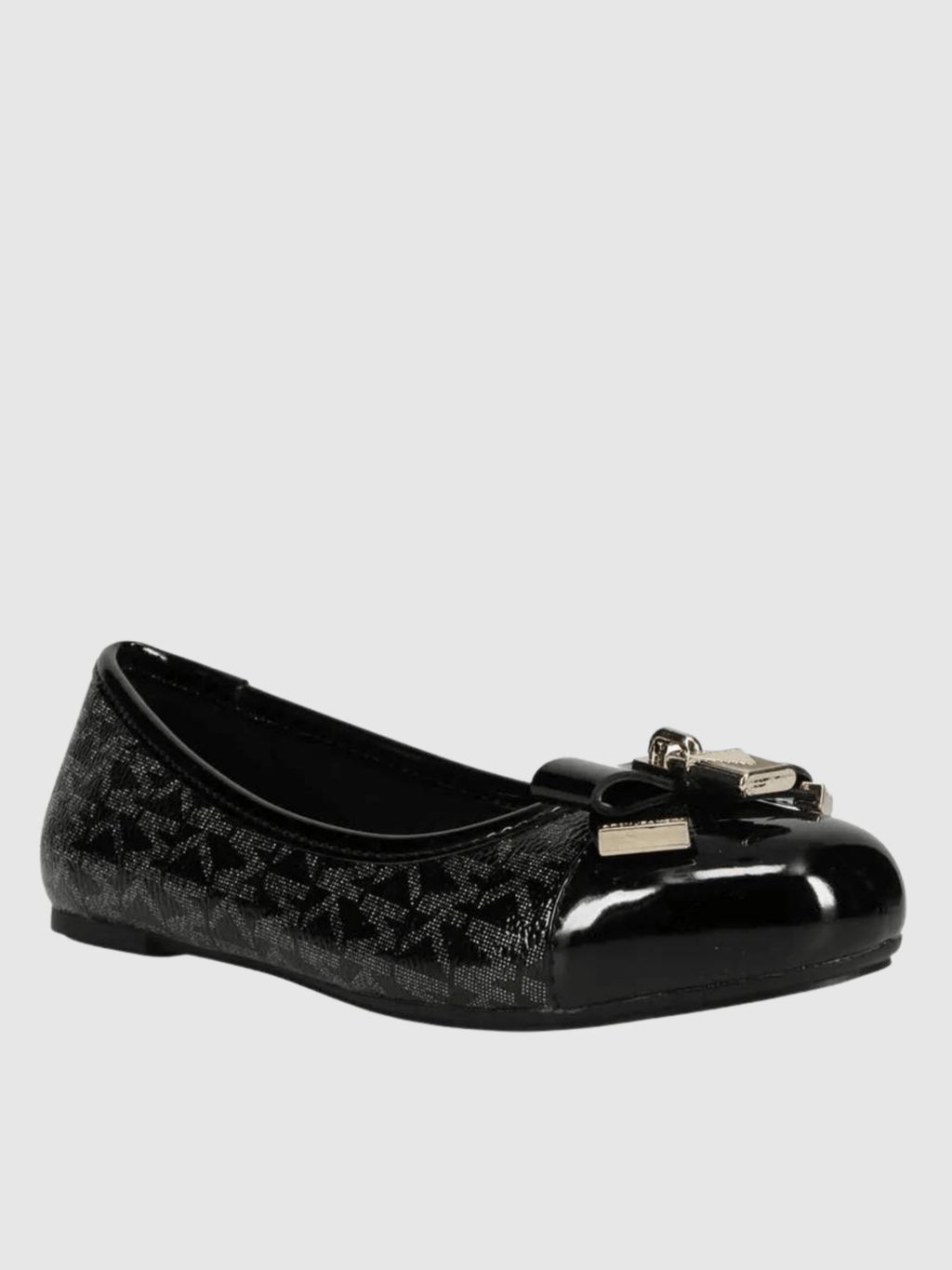 Michael Kors Logo Print Kenya Lock Ballet Shoes Black & Gold_MK100796C - 039 - NorthGirls