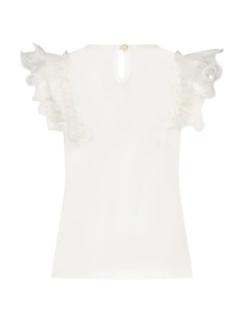 Le Chic Baby  Nobly Sparkly Tulle T-Shirt  Off White_C312-7402-003
