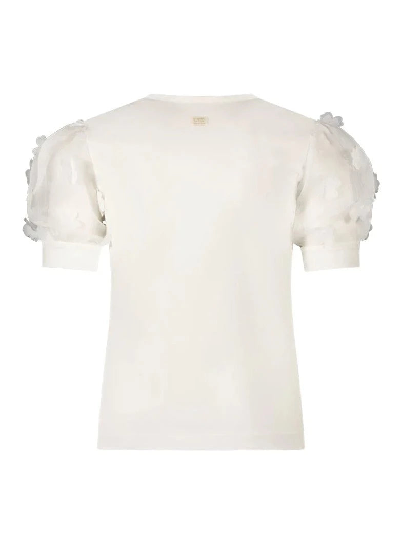 Le Chic  Noshany Flower Voile T-Shirt Off White_C312-5400-003