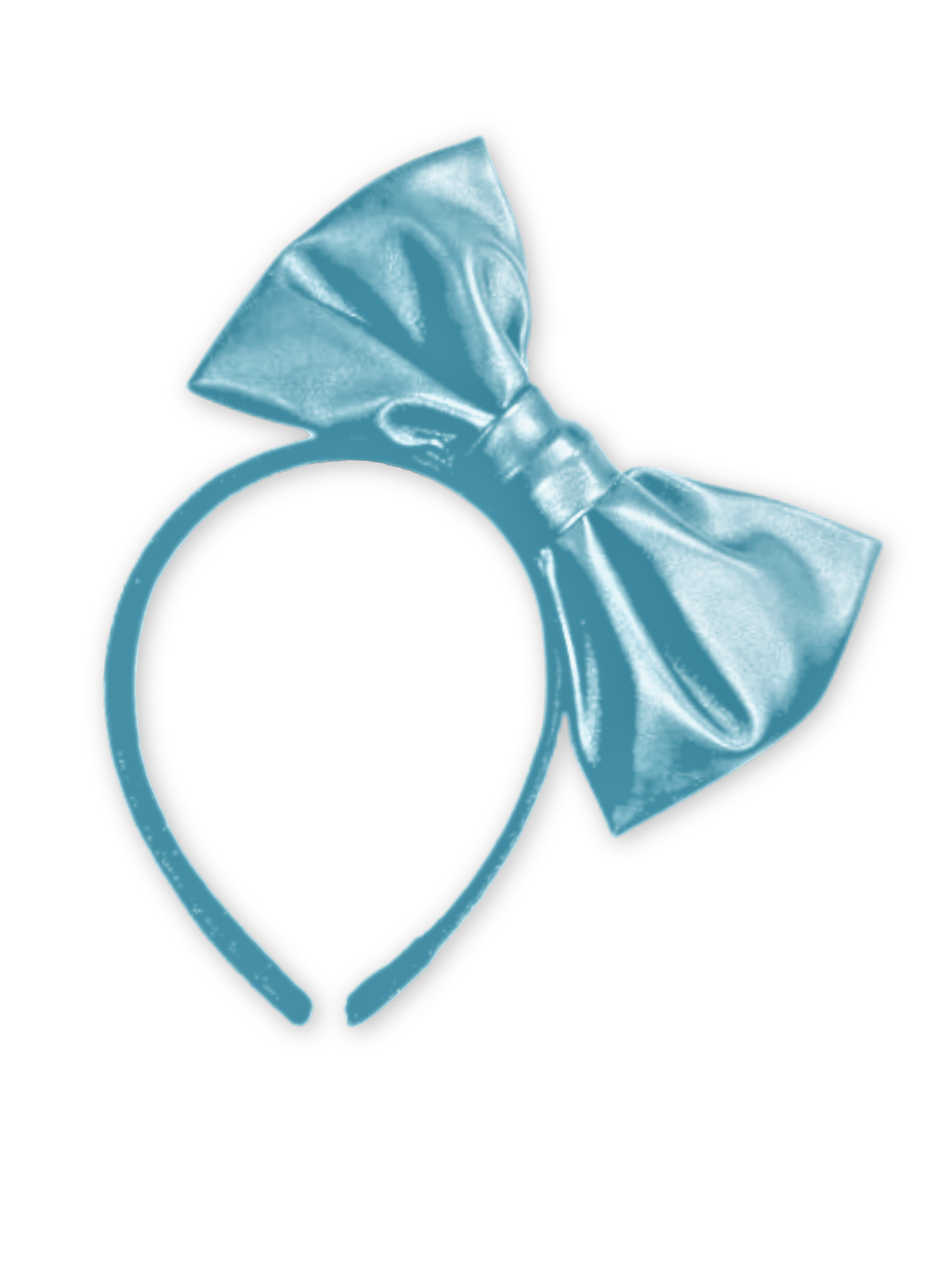 Ooh! La La! Blue Pleather Bow Headband _FH23205HB - 2405 - NorthGirls