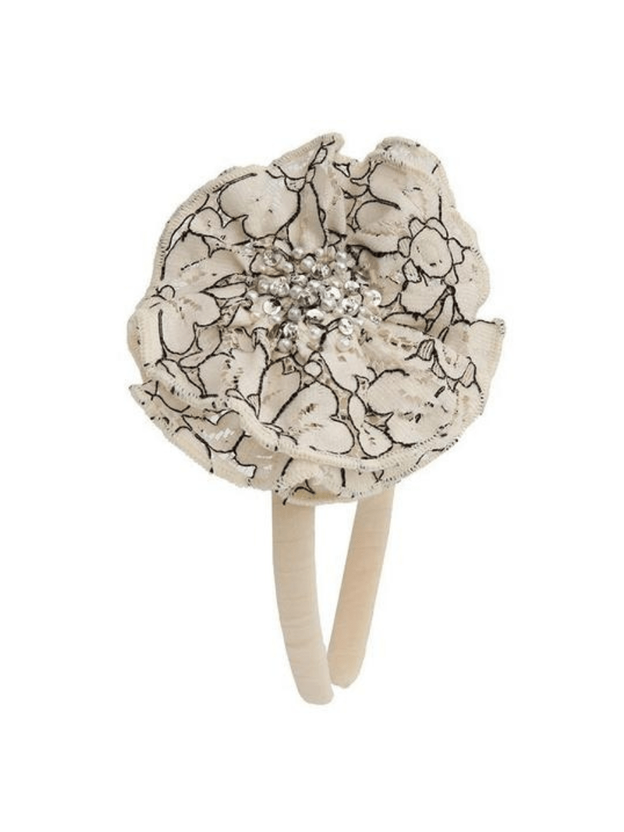Ooh! La La! Ivory Floral Lace Headband _ SS24HB8 - NorthGirls