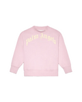 Pink sweatshirt with 'Palm Angels' logo on a black background