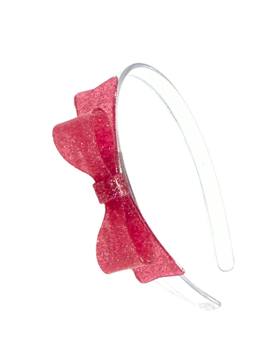 LR-Pink Bow Tie Vintage Headband