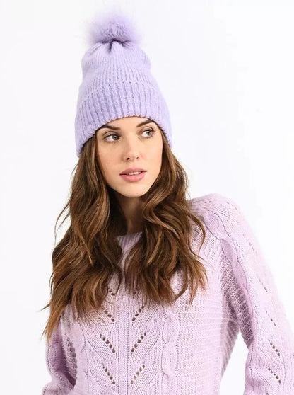 Mini Molly Purple Knitted Studded Hat _B259BH23-0608