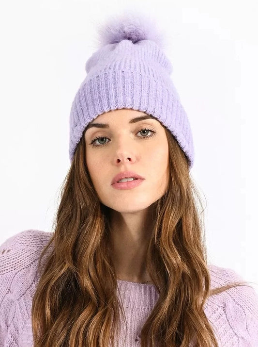 Mini Molly Purple Knitted Studded Hat _B259BH23-0608