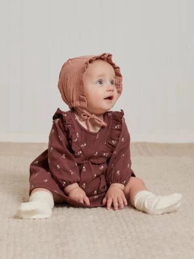 Quincy Mae Mocha Flower Print Dress & Bloomer Set - NorthGirls