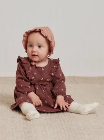 Quincy Mae Mocha Flower Print Dress & Bloomer Set - NorthGirls