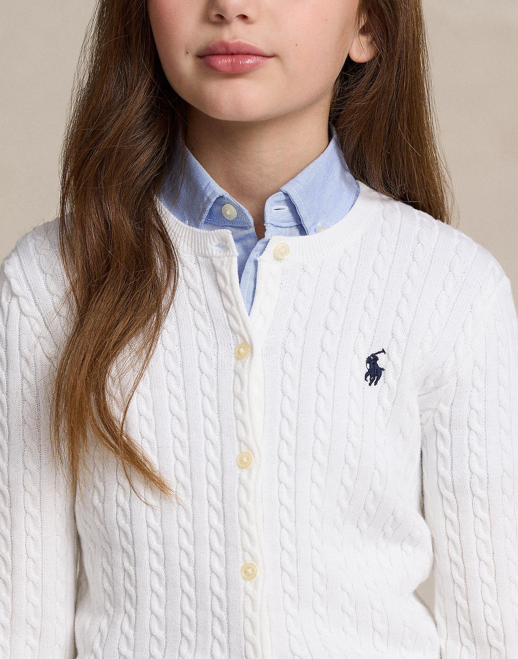 Ralph Lauren Girls Cable Cotton Cardigan - NorthGirls