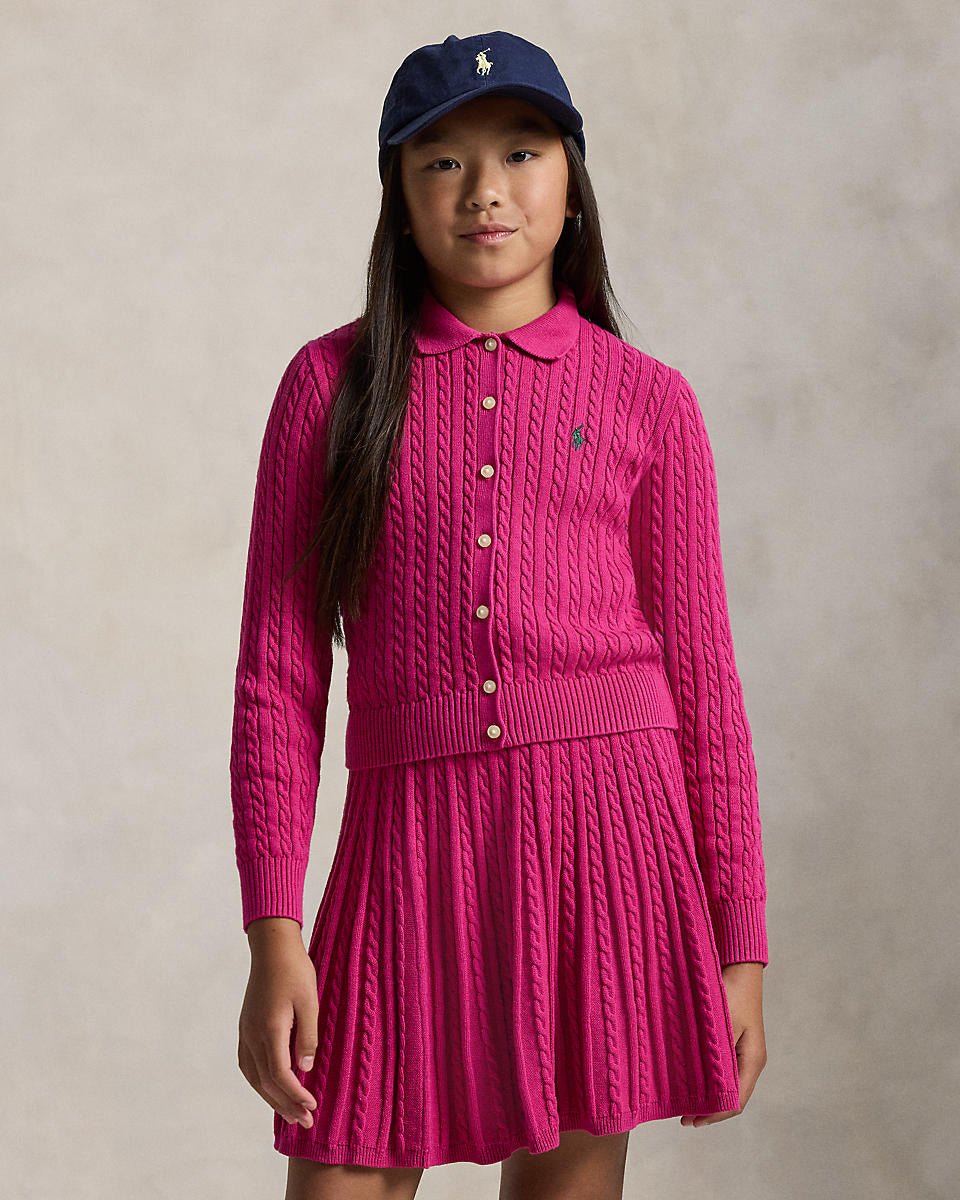 Ralph Lauren Girls Polo Cardigan & Skirt Set - NorthGirls