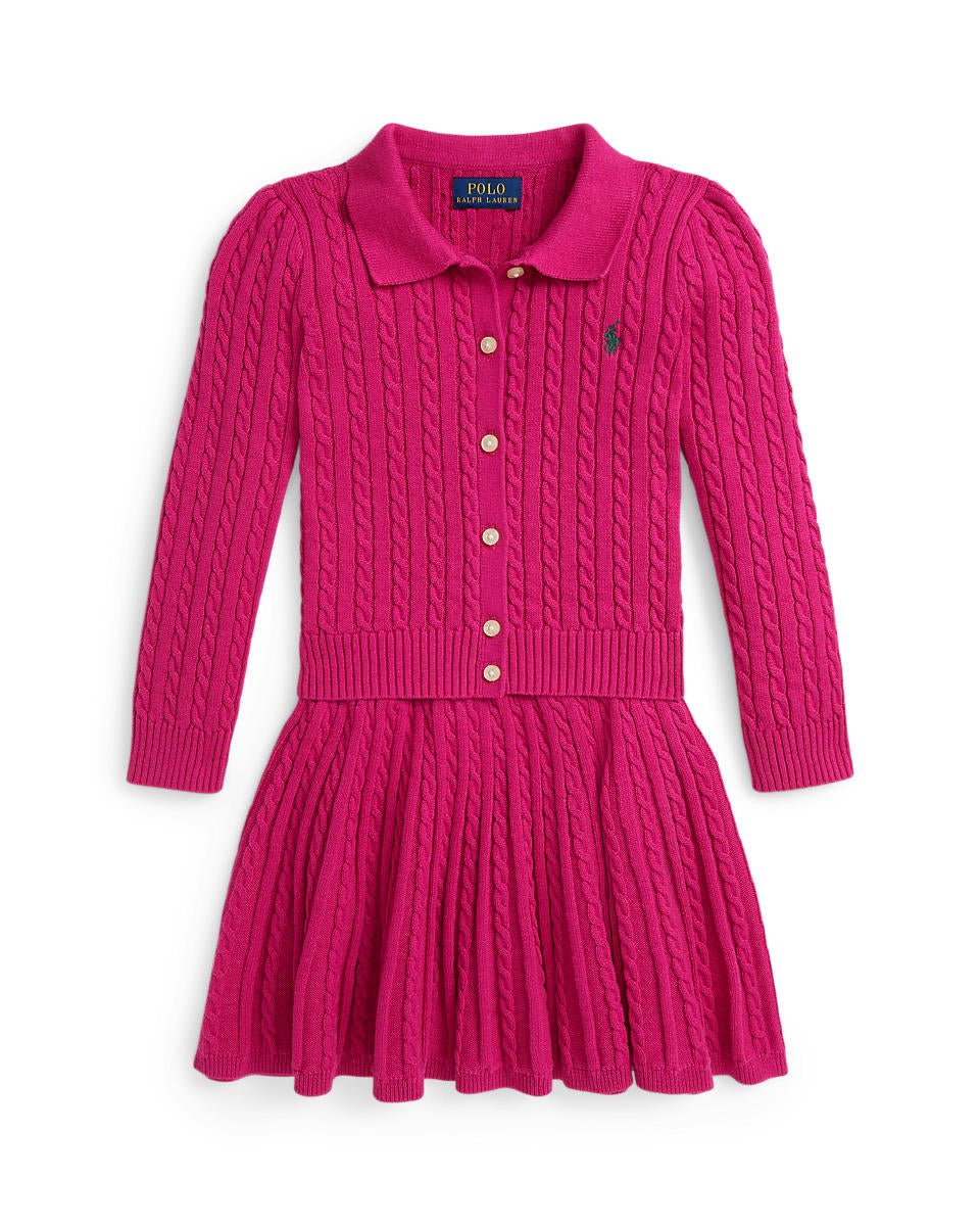 Ralph Lauren Girls Polo Cardigan & Skirt Set - NorthGirls