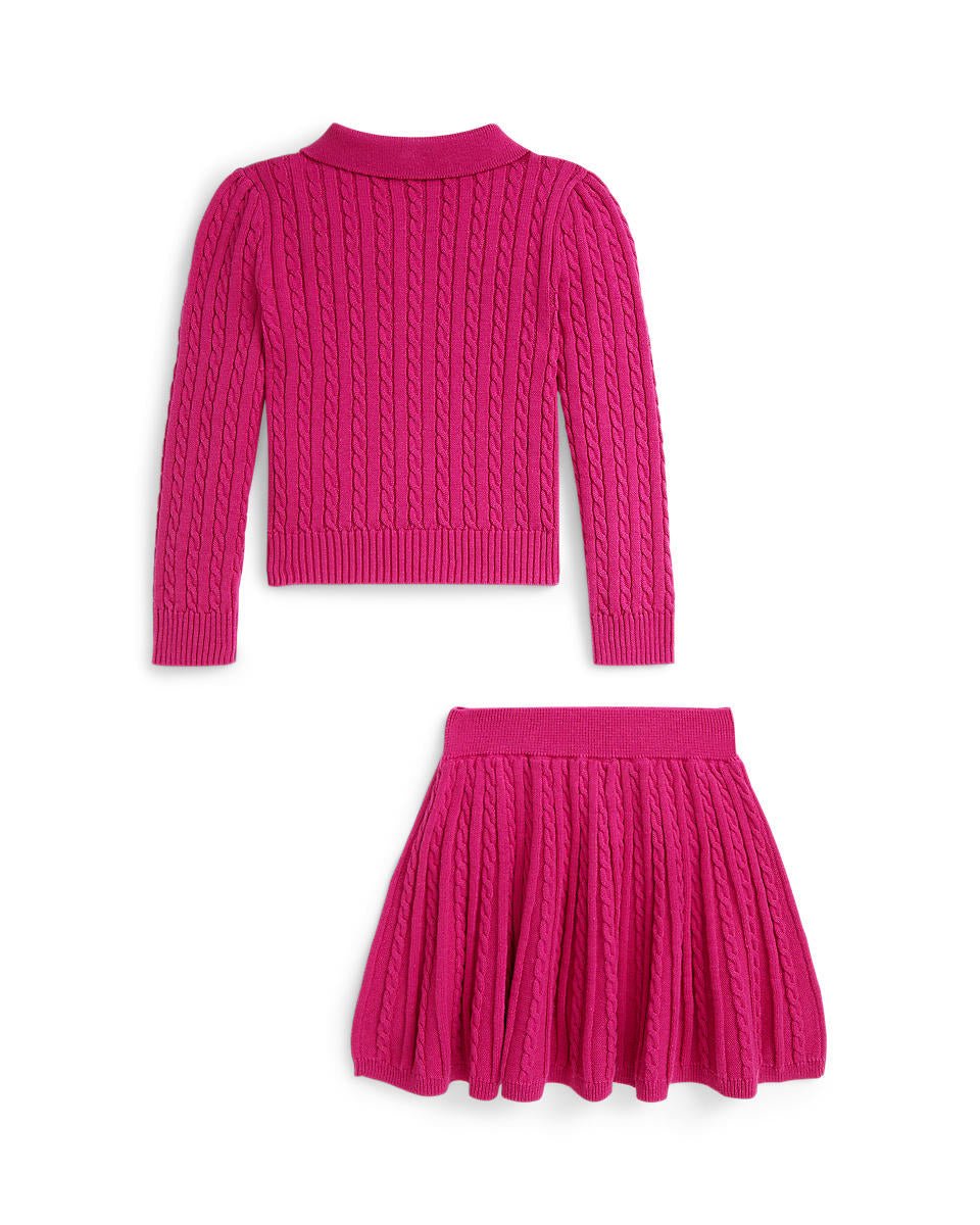 Ralph Lauren Girls Polo Cardigan & Skirt Set - NorthGirls