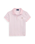 Ralph Lauren Girls Striped Oxford Mesh Boxy Polo Shirt - NorthGirls