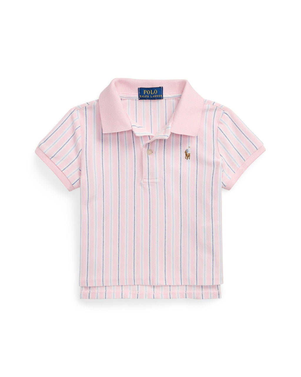 Ralph Lauren Mini Girls Striped Oxford Mesh Boxy Polo Shirt - NorthGirls
