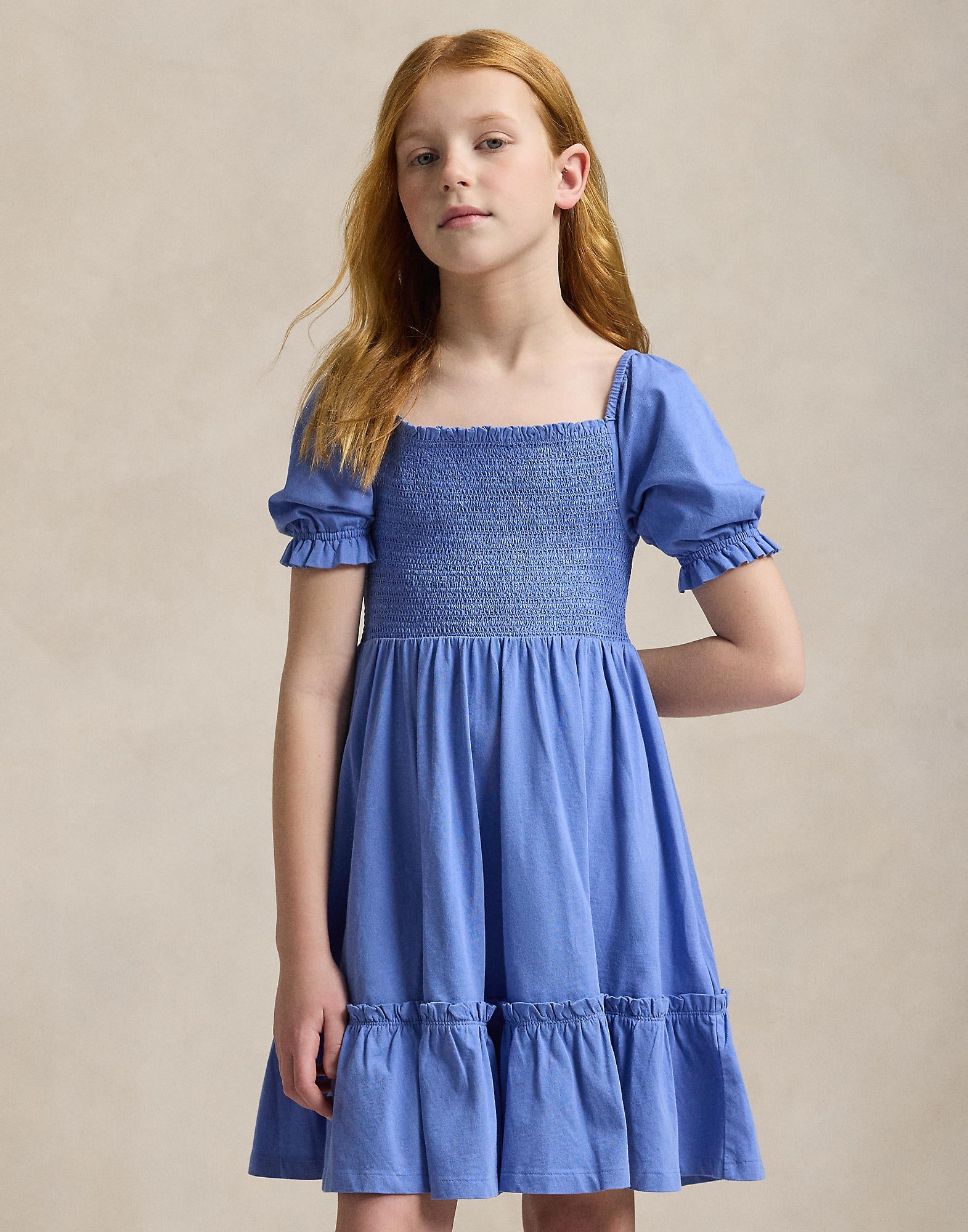 Ralph Lauren Smocked Cotton Jersey Dress_ 313965188001 NorthGirls Ralph Lauren Smocked Cotton Jersey Dress_ 313965188001 NorthGirls