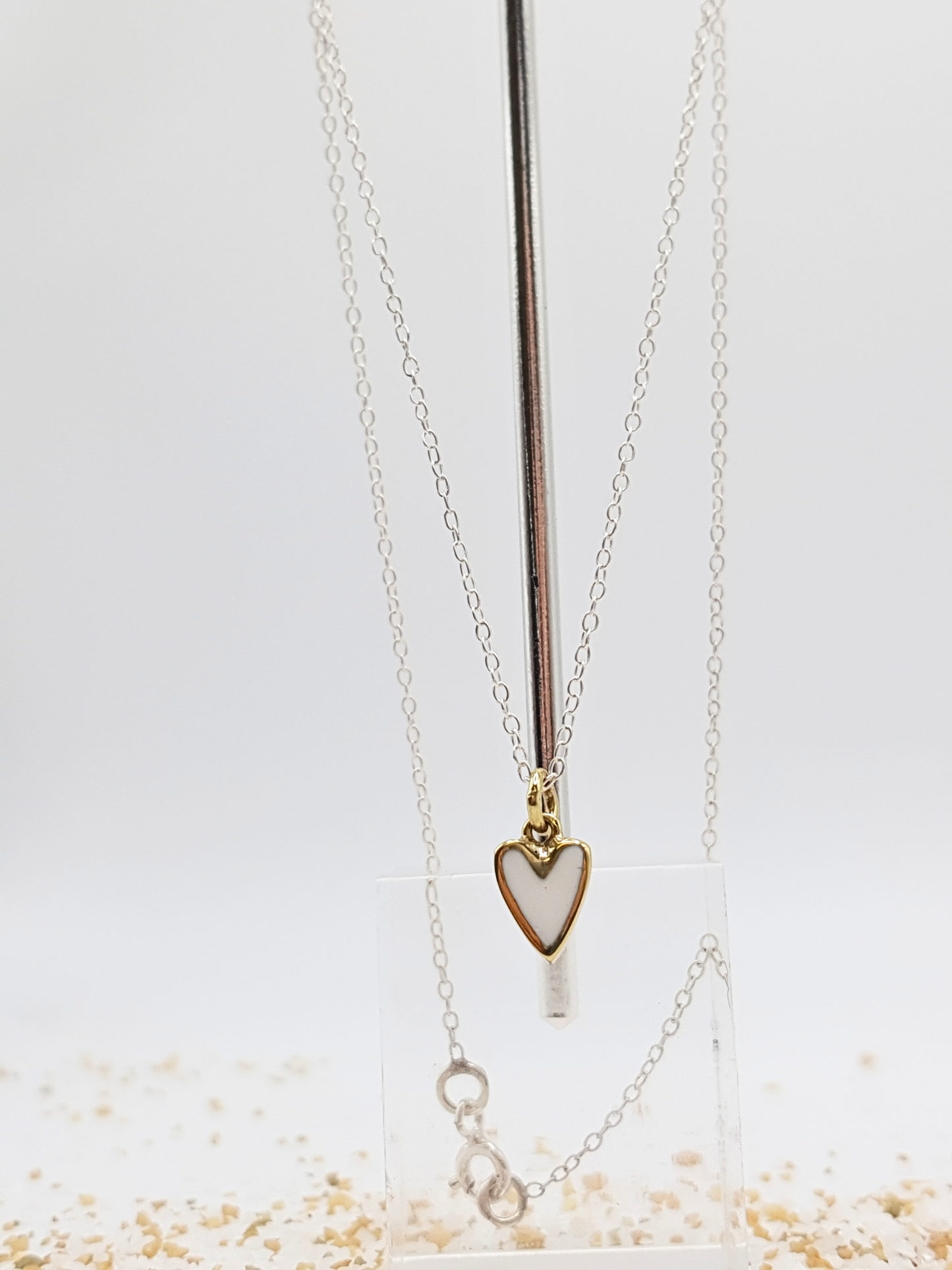 Bambu Gold Resin Heart Necklace _N10323-2612