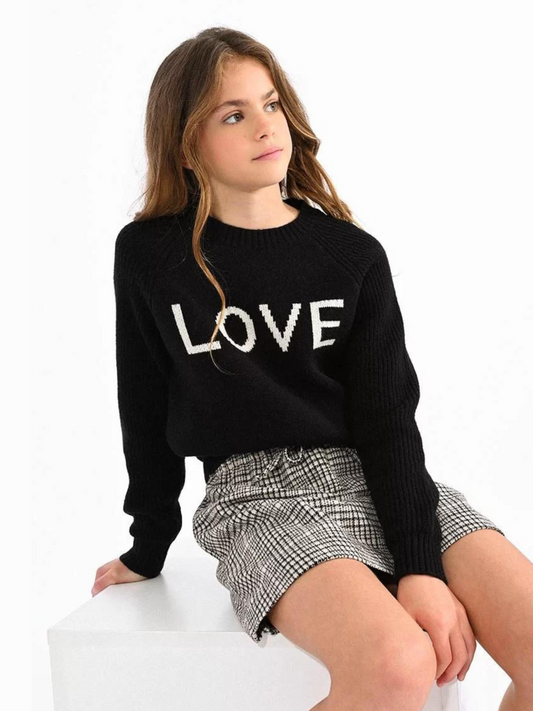 Mini Molly Black Love Sweater _MMLA147BBN23-3110