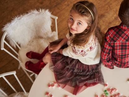 Girls Glittering Tulle Skirt With Frill