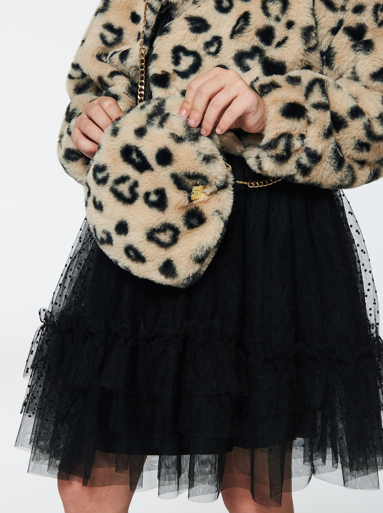 Girls Printed Faux Fur Shoulder Bag