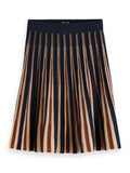 Scotch &amp; Soda Navy Glitter Knit Pleated Midi Skirt _173829 - 6021 - NorthGirls
