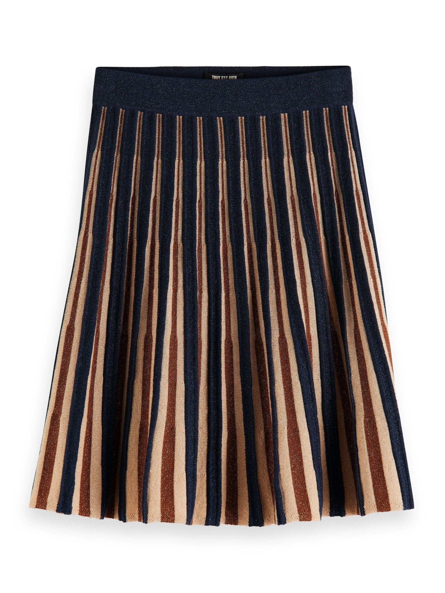 Scotch & Soda Navy Glitter Knit Pleated Midi Skirt _173829 - 6021 - NorthGirls