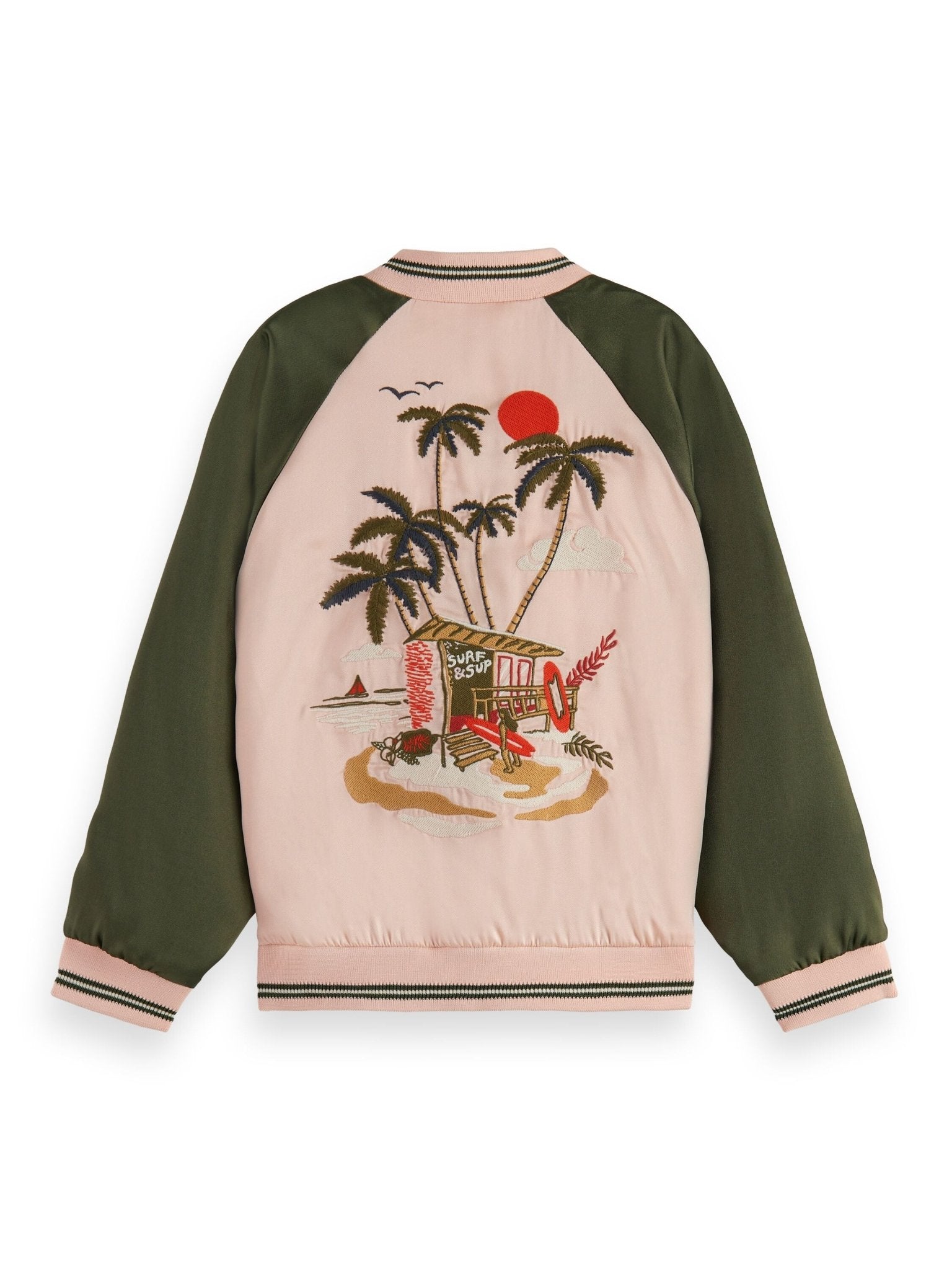 Scotch & Soda Pink & Green Reversible Varsity Bomber Jacket _ 176004 - 5564 - NorthGirls