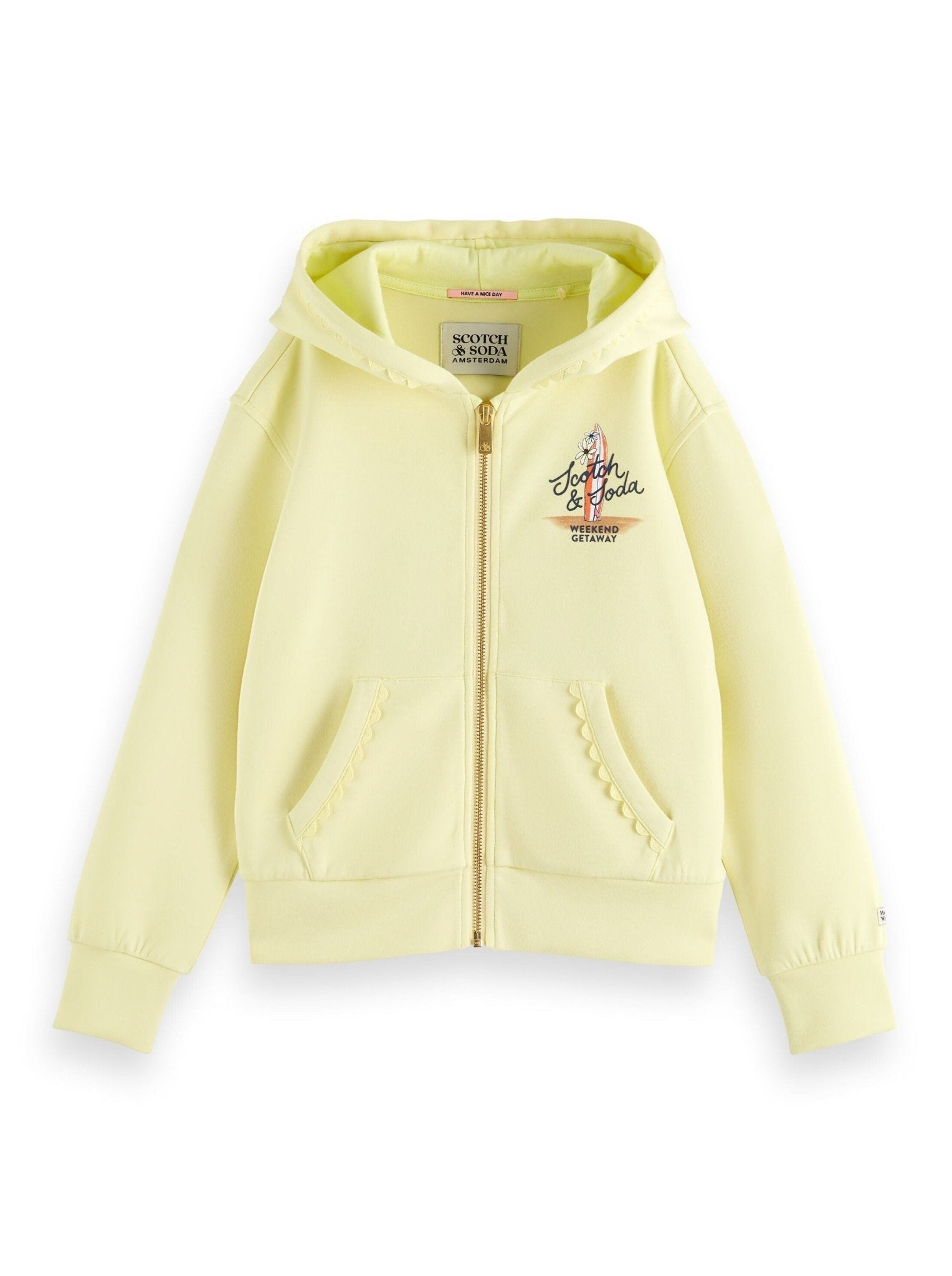 Scotch & Soda Yellow Relaxed Hoodie with zipper _ 175840 - 6925 - NorthGirls