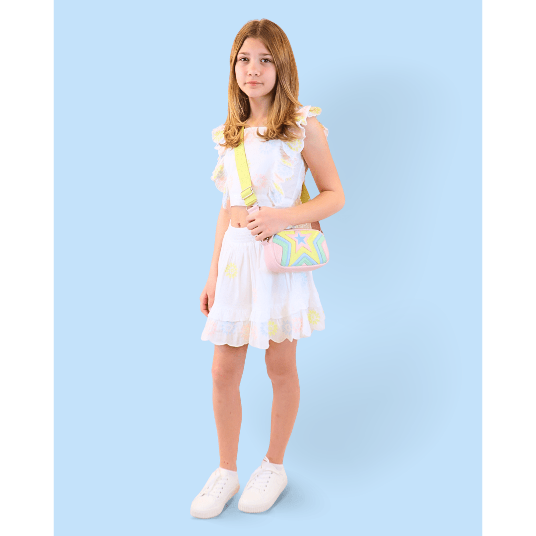 Stella McCartney Crop Sleeveless Eyelet Blouse _White TS5A32 - Z1142 - 101EM - NorthGirls