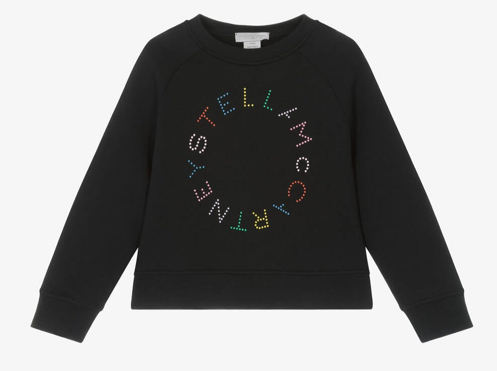 Girl Multicolor Logo Dot Print Sweatshirt