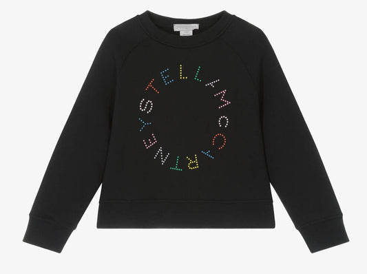 Girl Multicolor Logo Dot Print Sweatshirt