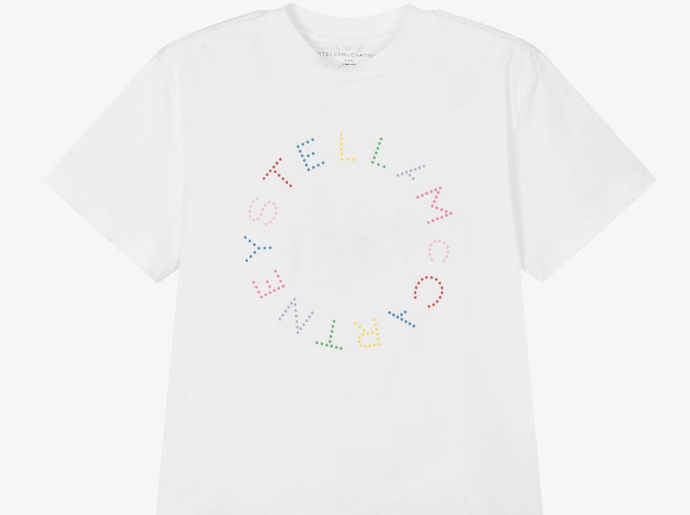 Girl Multicolor Logo Dot Print T-Shirt