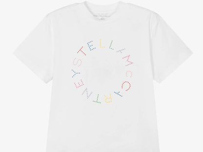 Girl Multicolor Logo Dot Print T-Shirt