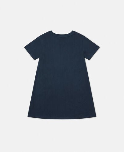 Stella McCartney Navy Jersey Dress W/ Fringed Print - NorthGirls