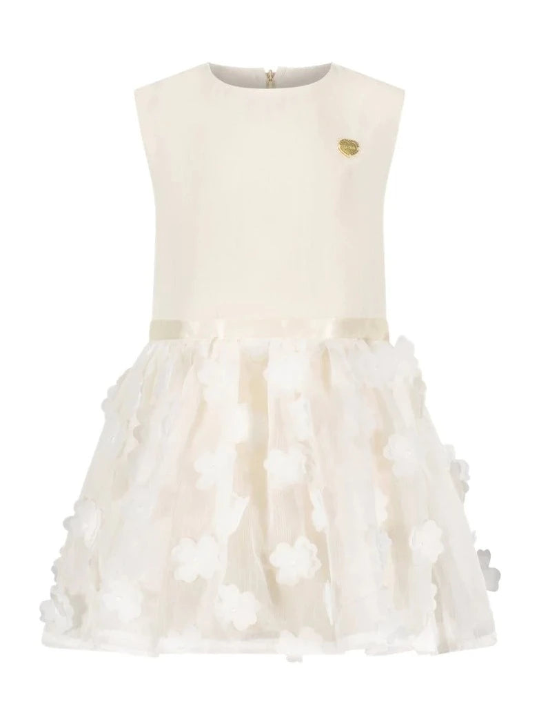 Le Chic Baby Symmi Flower Voile Dress Off White_C312-7801-003