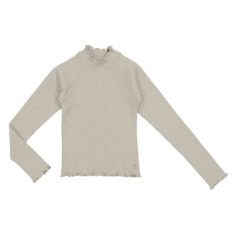 Teen Girl Ribbed Mockneck Long Sleeve Shirt - NorthGirls