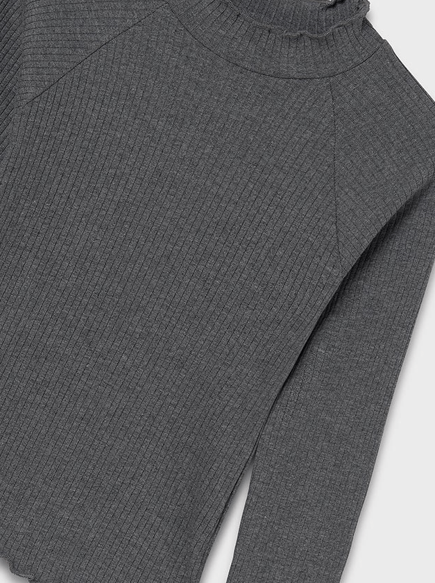 Teen Girl Ribbed Mockneck Long Sleeve Shirt - NorthGirls