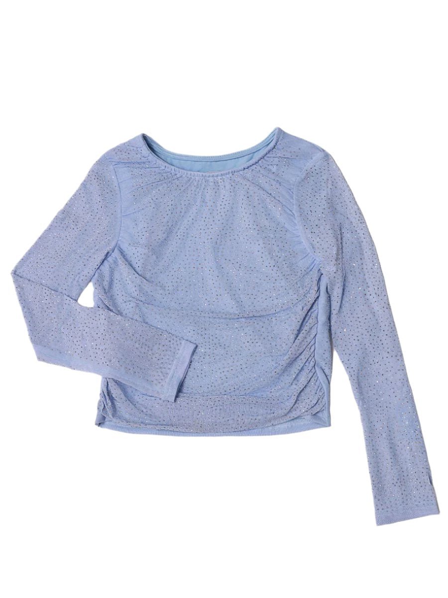 Teen Girls Studded Mesh Long Sleeve Top - NorthGirls