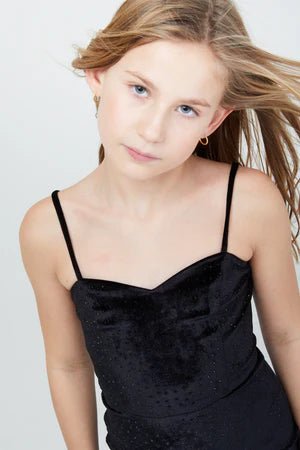 Theme Serena Dress - Black Velour Studs - NorthGirls