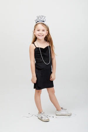 Theme Serena Dress - Black Velour Studs - NorthGirls