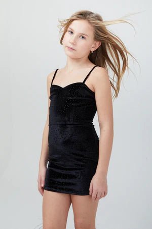 Theme Serena Dress - Black Velour Studs - NorthGirls