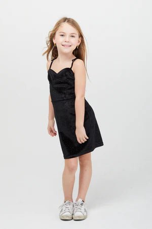 Theme Serena Dress - Black Velour Studs - NorthGirls