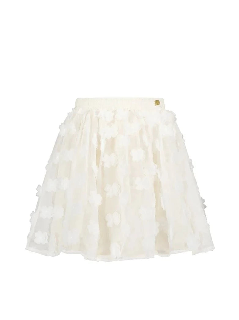 Le Chic Twilight Flower Voile Skirt Off White_C312-5700-003