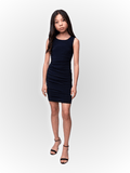 UDT Fitted Ruched Scoop Neck Dress in Longer Length_ T3744K - NAVY - NorthGirls