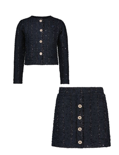 Girls Tweed Knit Jacket and Skirt Set