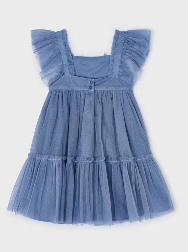 Mayoral Mini Blue Tulle Dress_ 3929-25